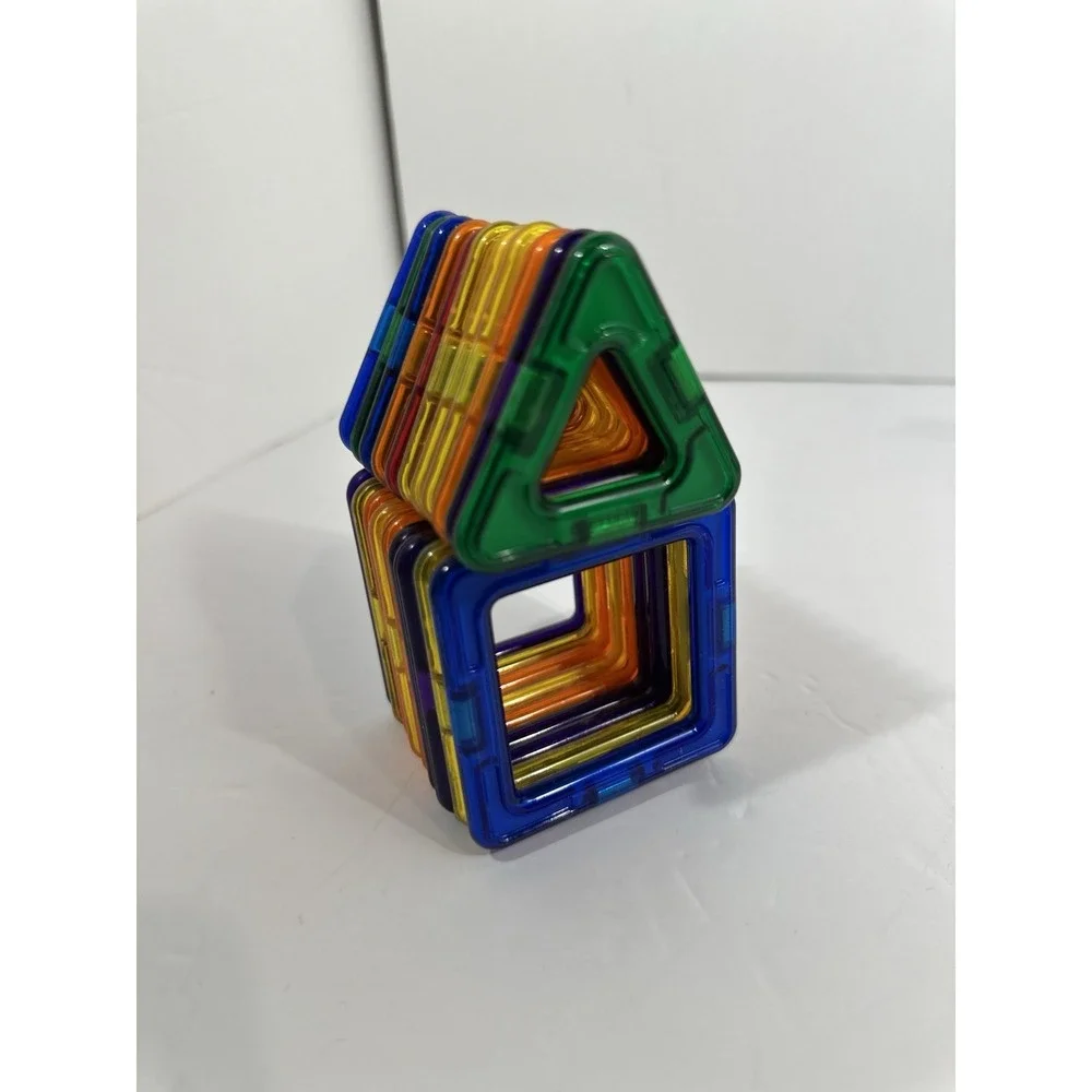 Magformers Lot 20 Pieces Intelligent Magnetic Building Toy Squares, Triangles